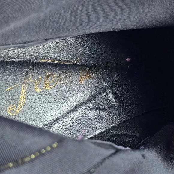 Free People Women's Spectrum Sparkle Sock Boot in Gold Block Heel Size 37/ 6.5 - Picture 11 of 13